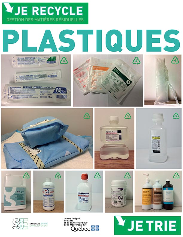 affiche pour le recyclage des déchets plastiques